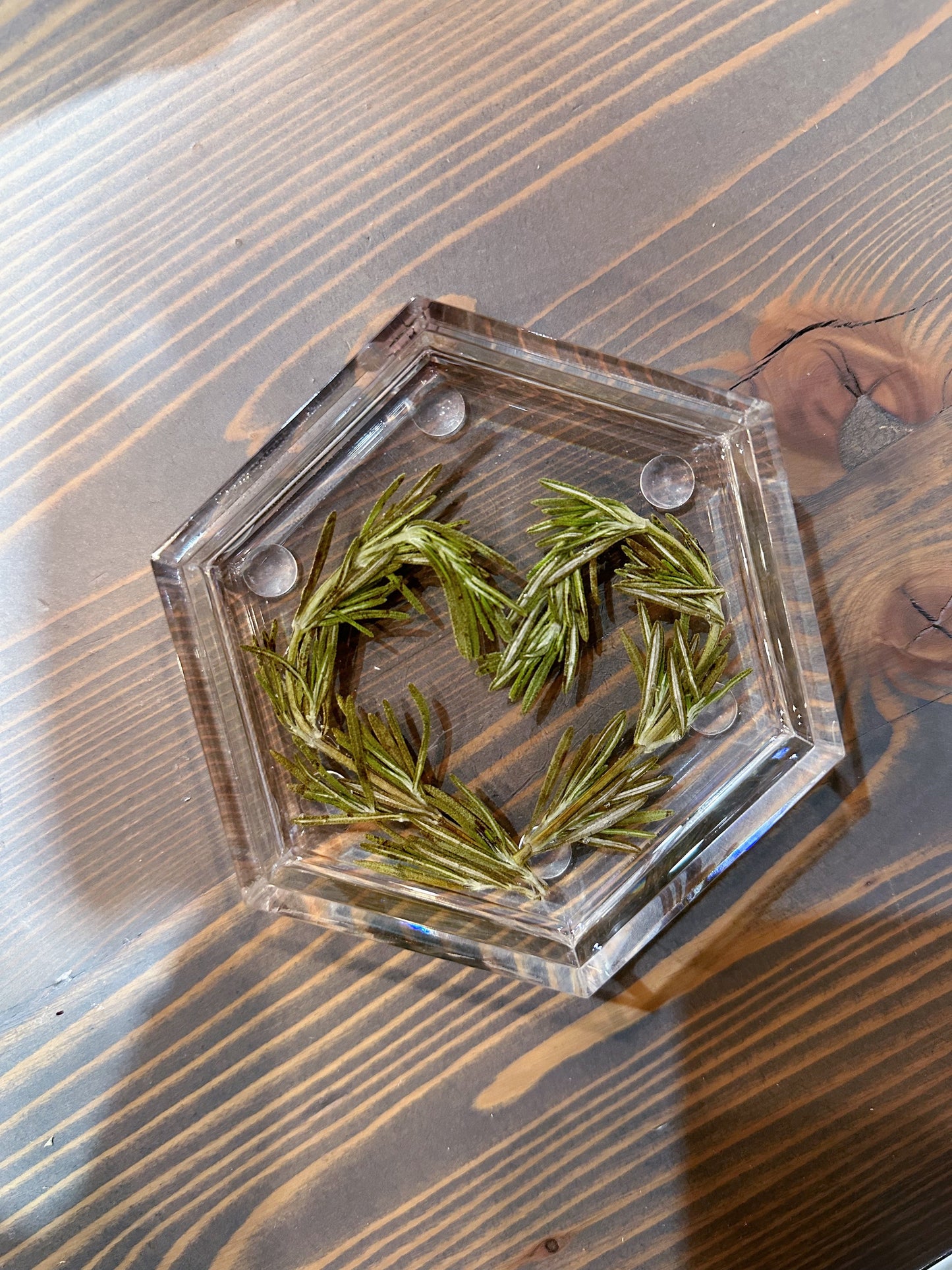 Pressed Flower Hexagon Ring Dishes