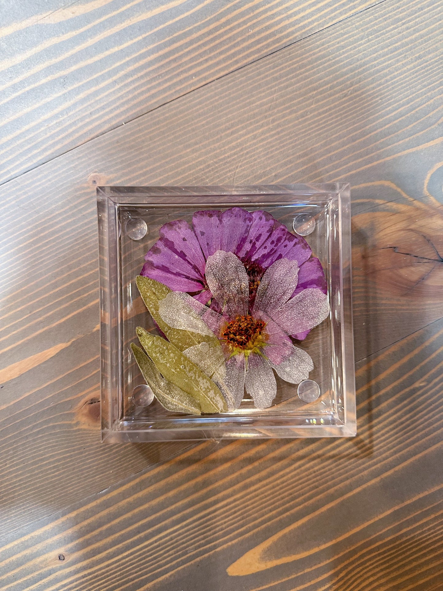 Square Pressed Flower Ring Dishes